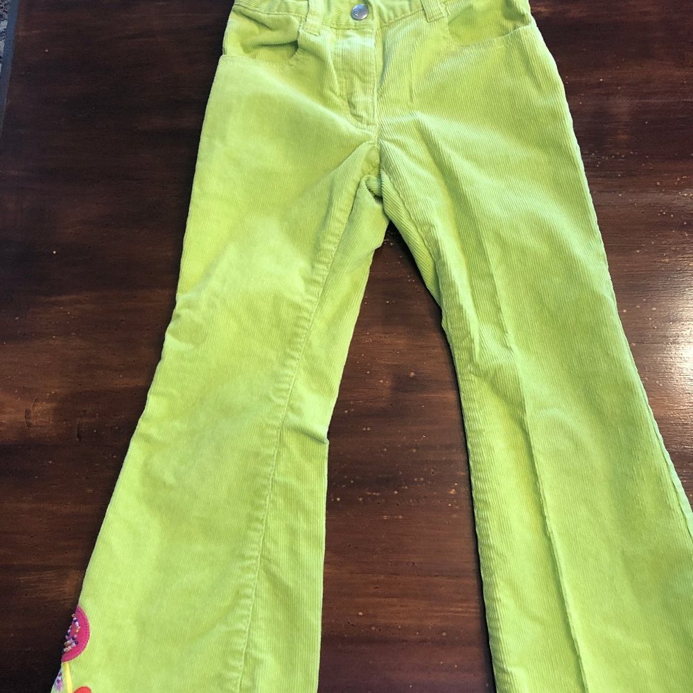 Gymboree Girls Boot Cut Cords, Lime Green, 5S